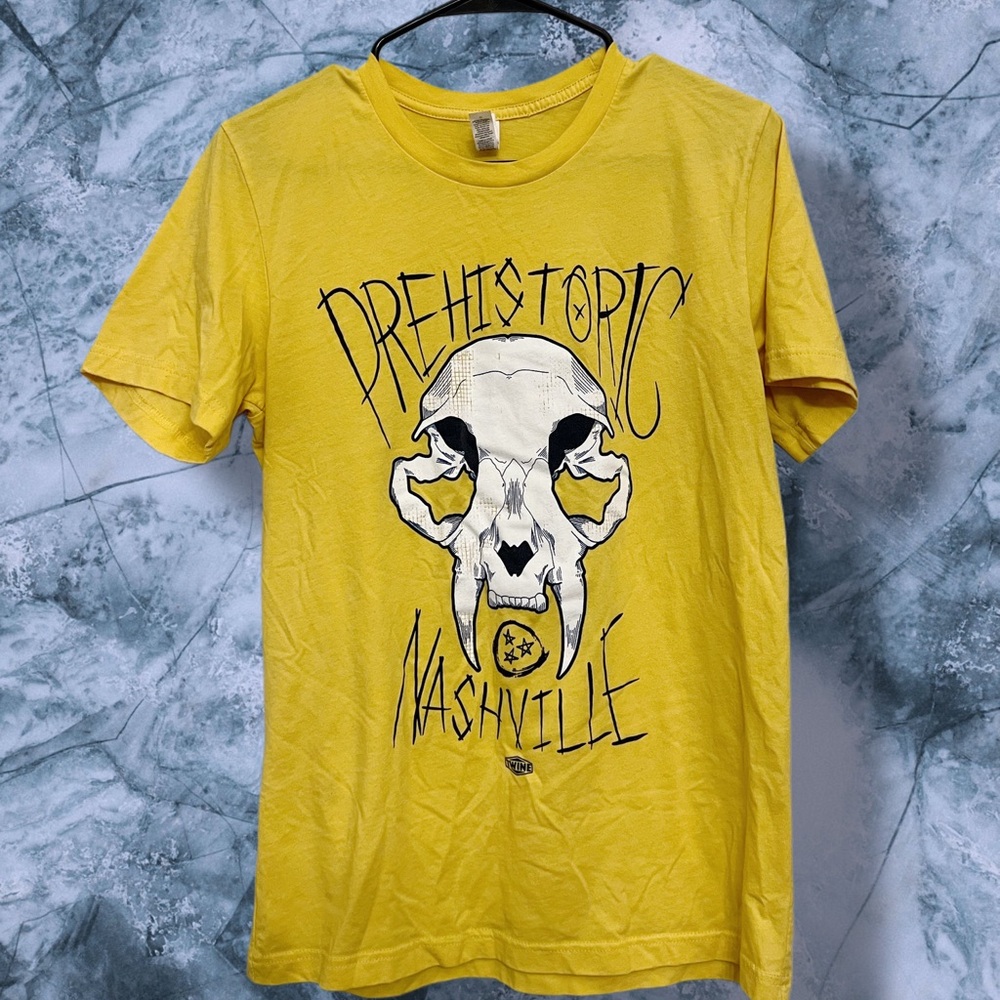 Prehistoric Nashville‎ Yellow Skull Graphic T-Shirt